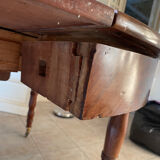 Solid wood dining table with extension