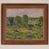 Original Swedish Oil on Panel – “Trees” by Gunnar Wärn – Signed