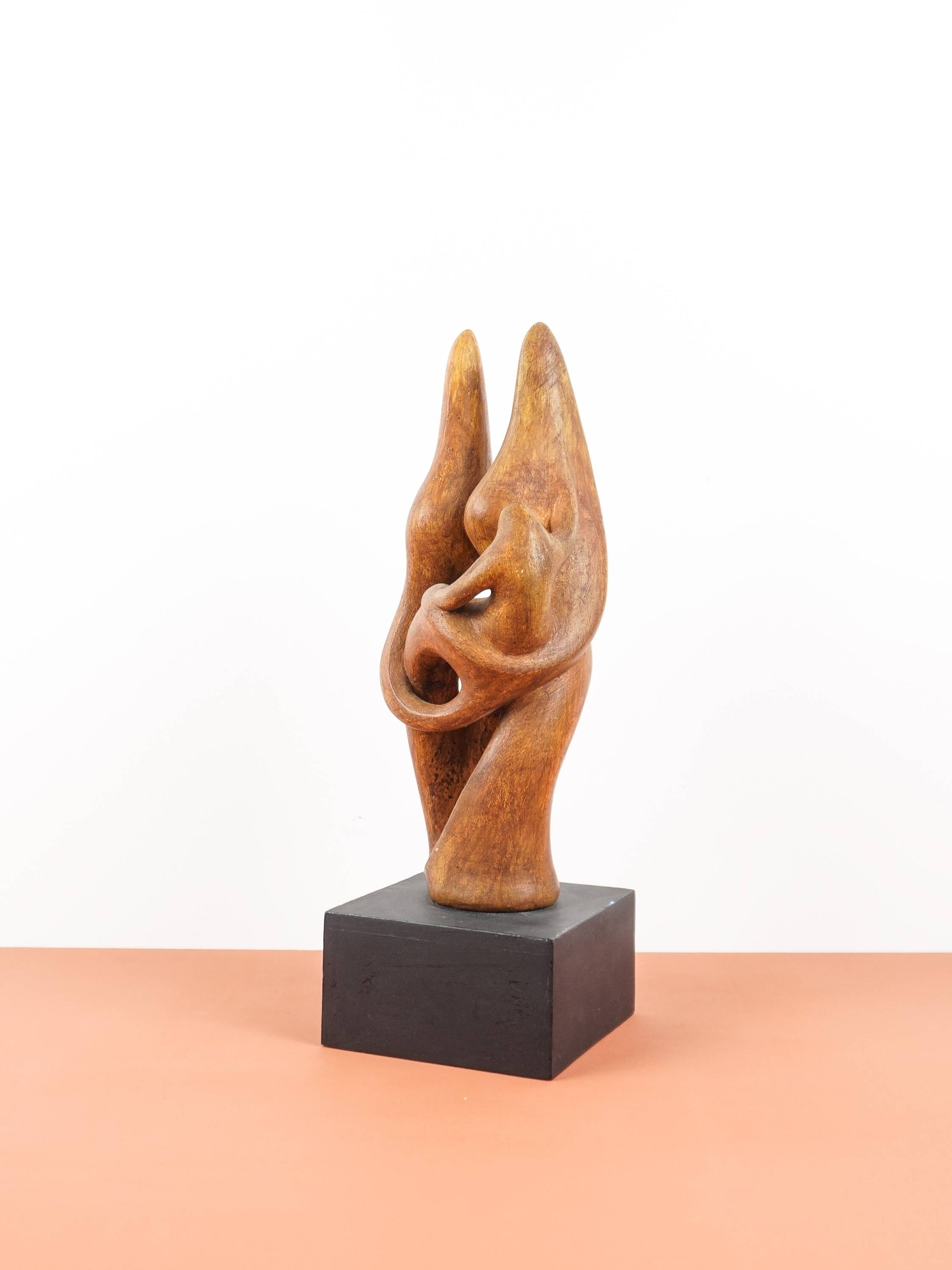 Dragoljub Milosevic - Vintage plaster sculpture "Standing Couple" circa 1970