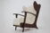 1940s large wing chair in wool boucle, restored