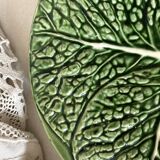 Soup tureen and green cabbage dish in barbotine