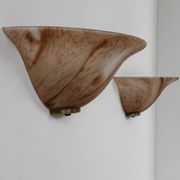 Vintage wall lights, glass and brass, France, 1970.
