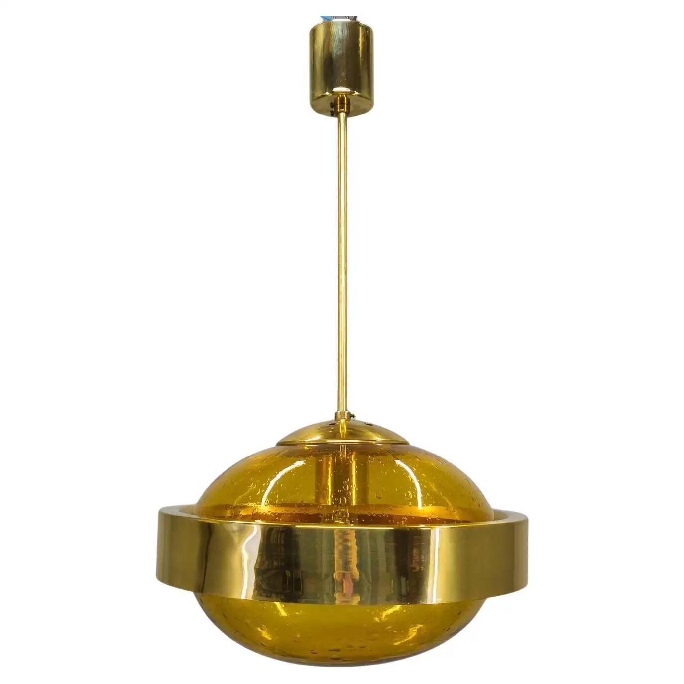 Space Age UFO Pendant Lamp by Kamenický Šenov, Czechoslovakia 1970s