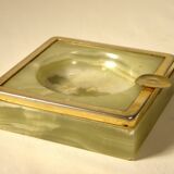 Onyx and gold metal ashtray