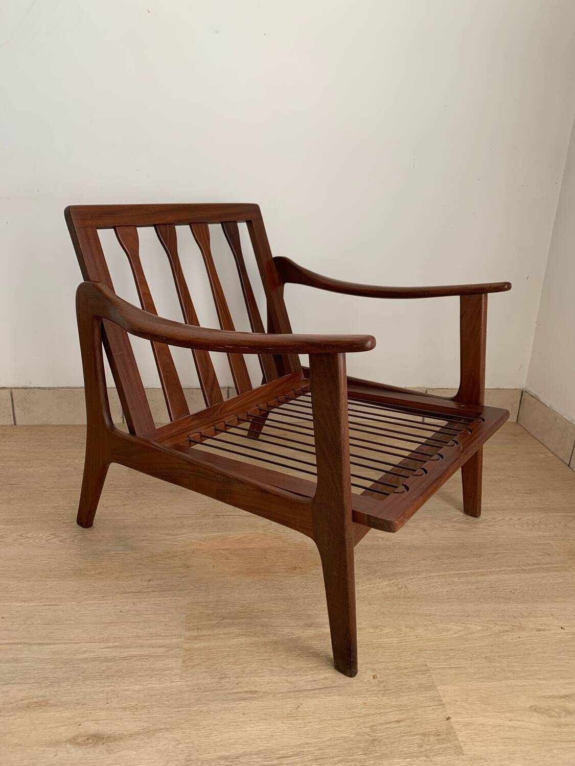 Scandinavian armchair in solid teak