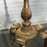 Lampadaire vintage en bronze , laiton et onyx, trépied