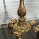 Vintage floor lamp in bronze, brass and onyx, tripod