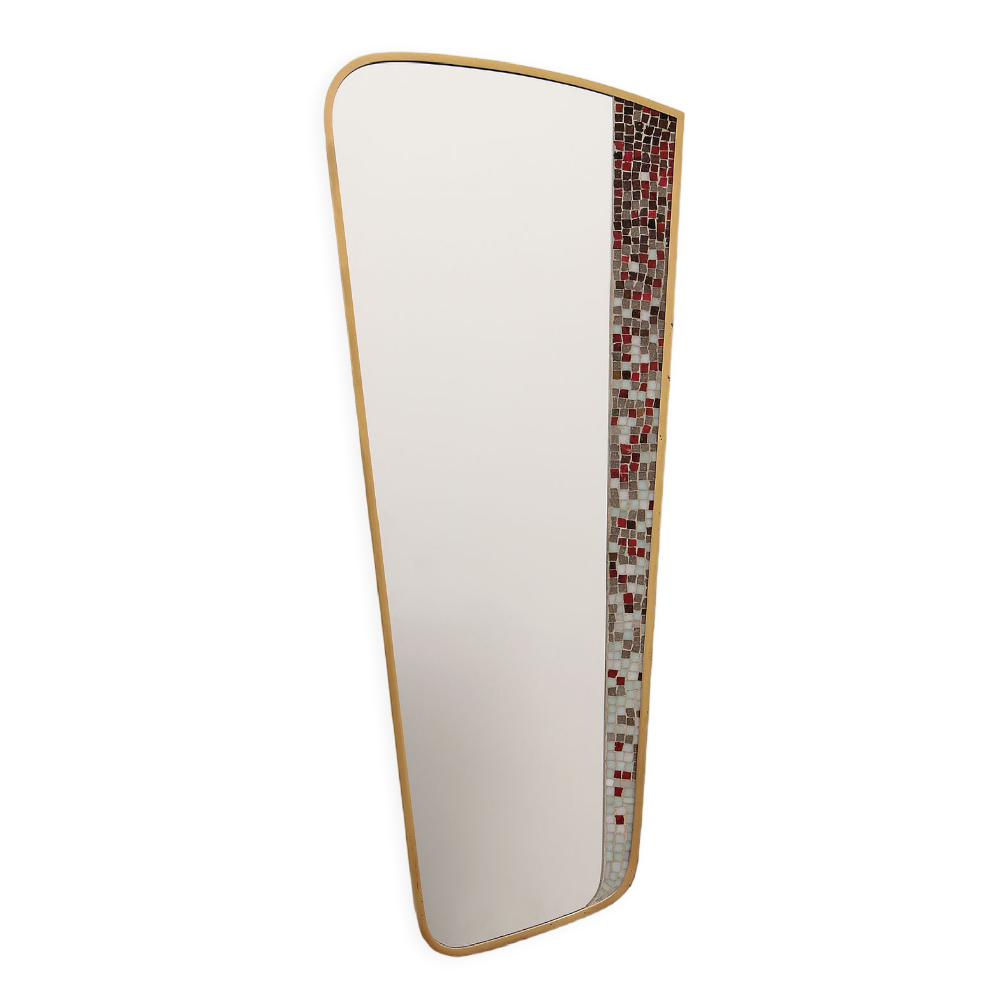 Vintage asymmetrical mirror with mosaic germany 1950