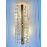 Stylish Gold Diamanted Rectangular Murano Glass Wall Sconces Two Piece Set