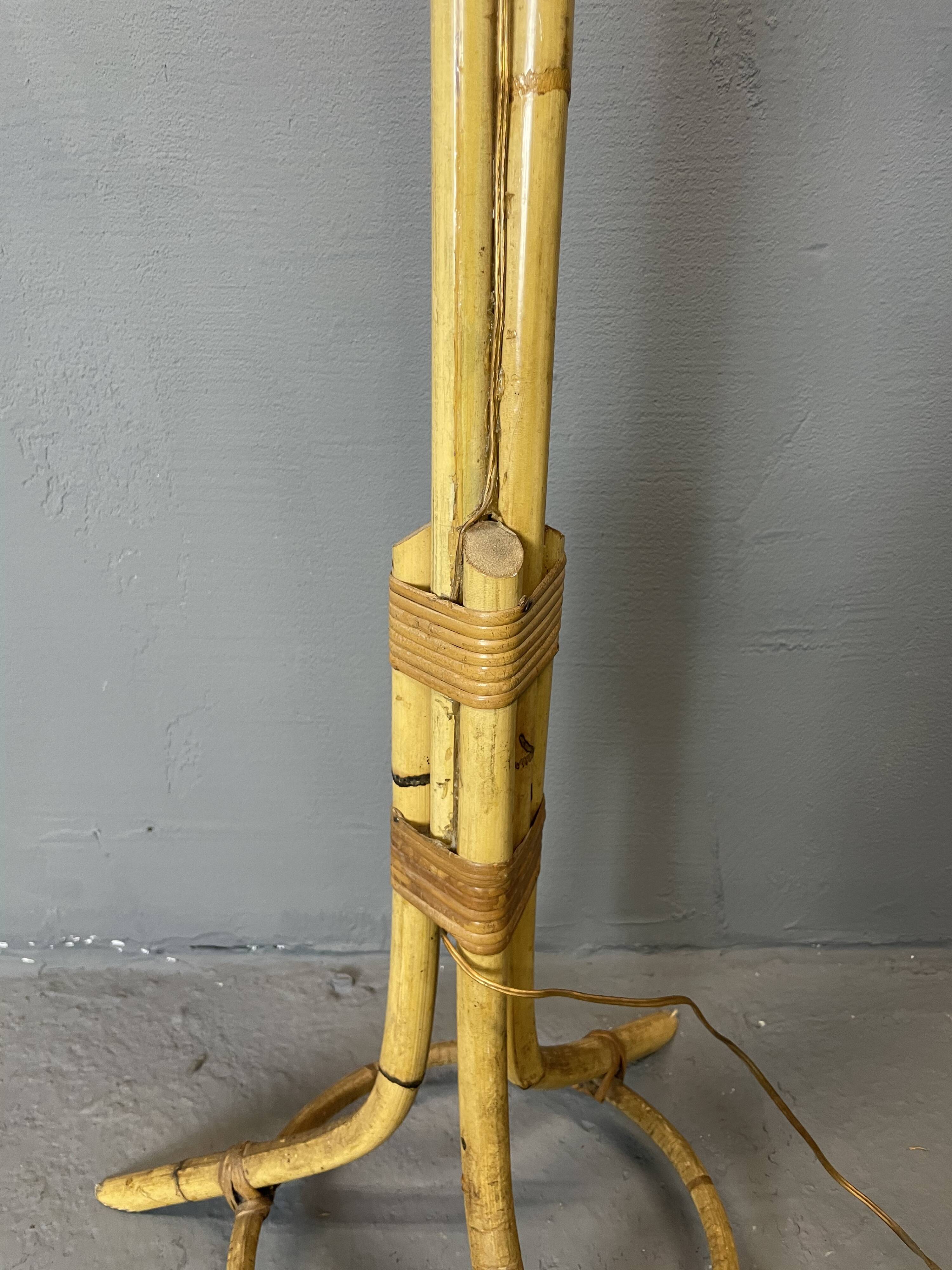 Rattan floor lamp 3 fires 50s