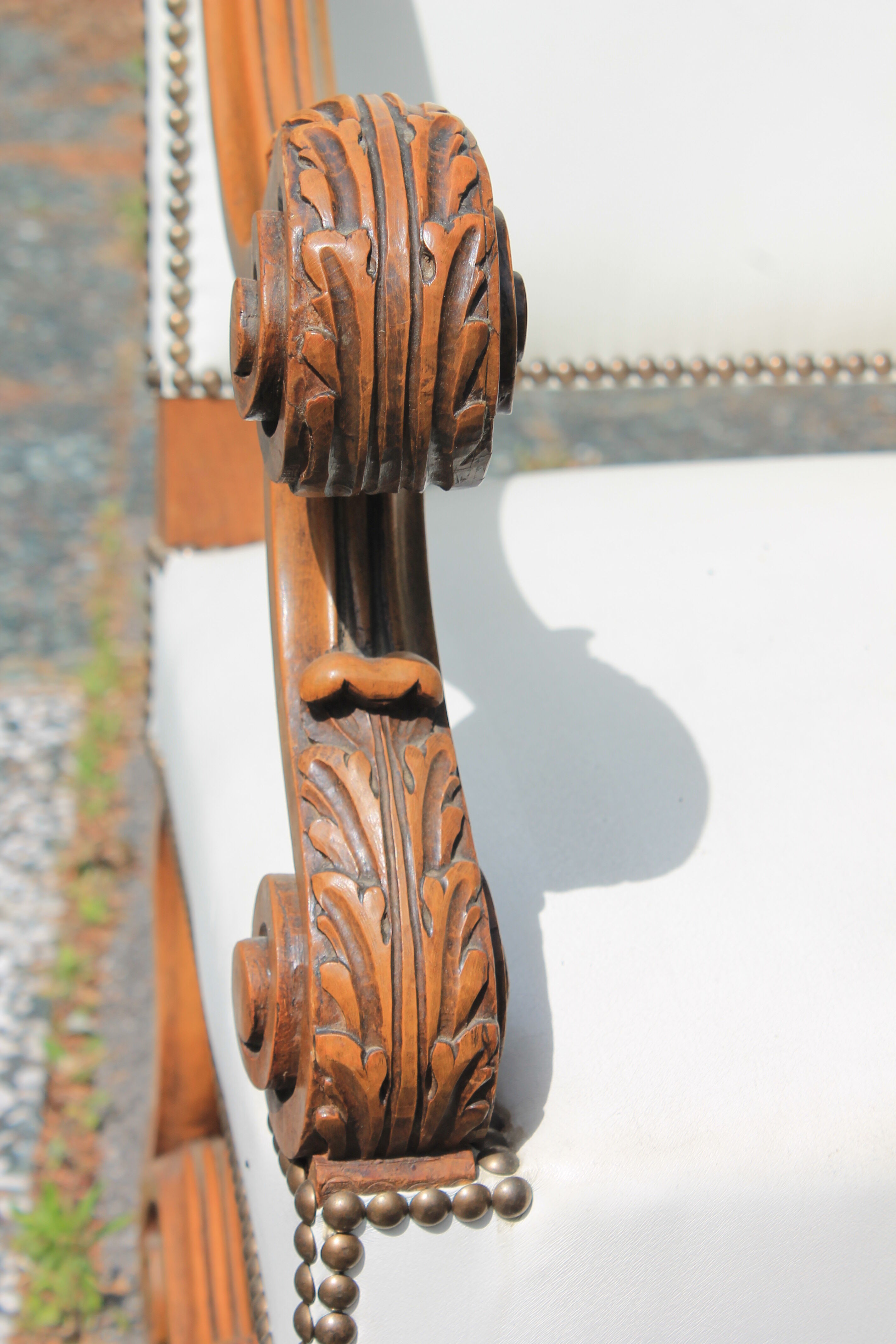 Pair of white skai armchairs