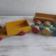 Old wooden toy truck and trailer