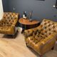Set of 2 leather club chairs