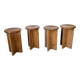 Set of 4 oak stools from the 1950s, constructivist style.