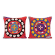 Set of 2 vintage embroidered cushion covers 53x56 cm