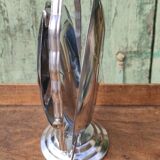 Vintage foldable table holder in silver metal