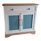 Small old sideboard painted blue and white