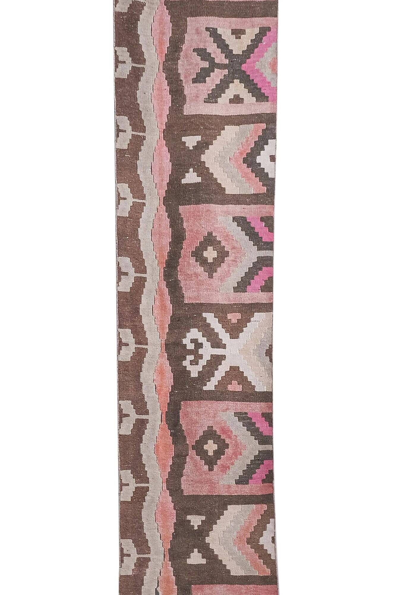 Vintage Turkish hallway rug 74x631 cm