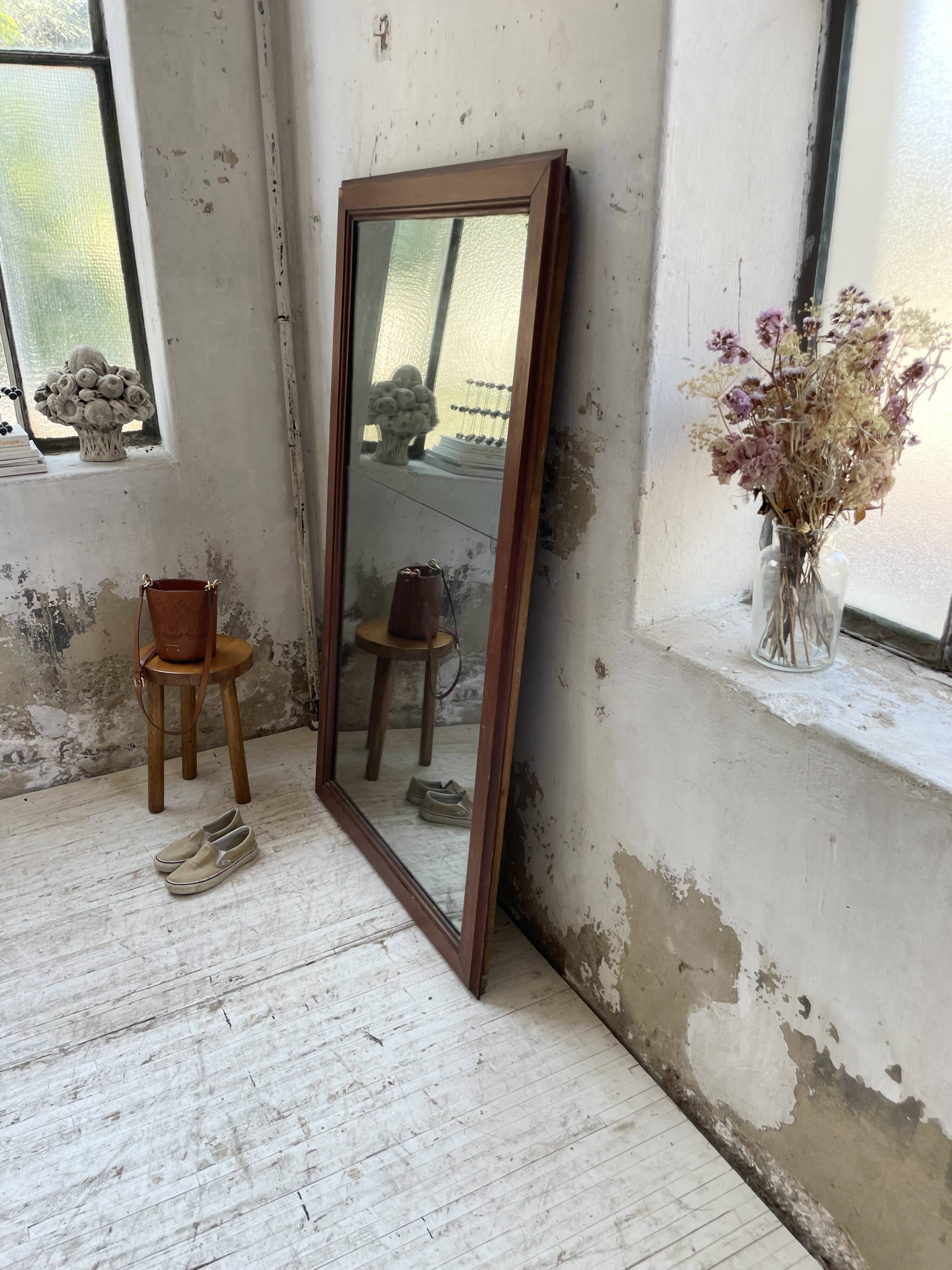 Late 19th century XL wooden mirror