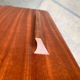 Folding table in teak with Norwegian alminette from the mid-century by F.M. Produkt, Frederiksberg Metalvarefabrik, 1960s.