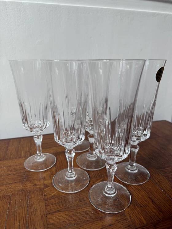 6 flûtes à champagne Cristal d'Arques