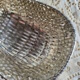 Woven silver-plated metal basket