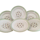 Set of 6 Flat Porcelain Plates Signed "Lunéville"