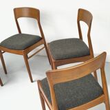 Teak and Wool Dining Chairs from Korup Stolefabrik, 1960s, Set of 4