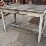 White patinated workshop table