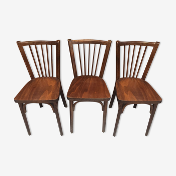 Suite of 3 Baumann chairs stamped model