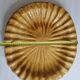 Large dish in enamelled terracotta, ochre, 47 cm