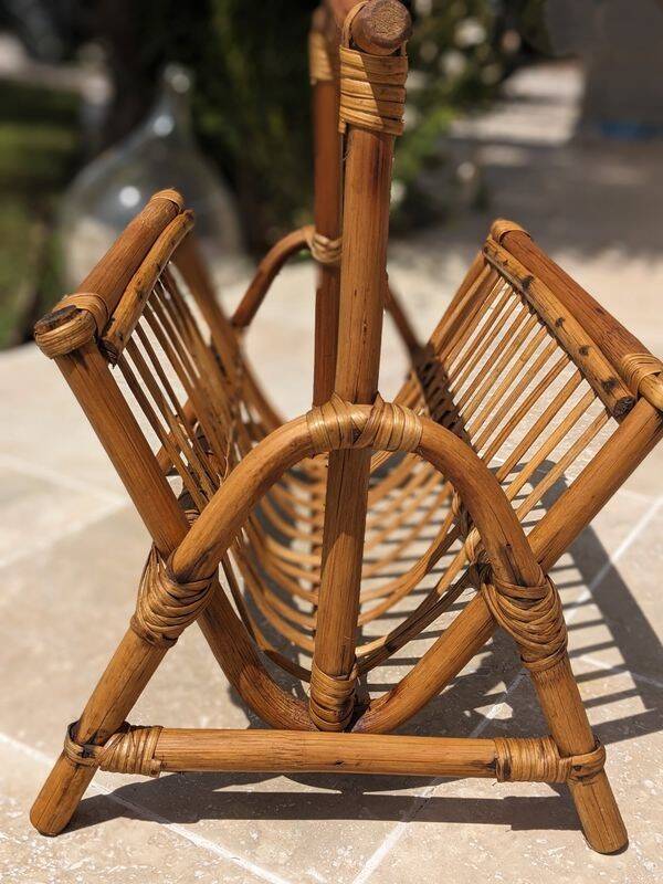 Rattan magazine rack