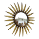 Sun mirror, witch's eye, gilded metal, 70s