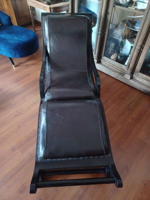 Superbe ancienne méridienne fauteuil lounge esprit colonial