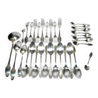 Boulenger household items 34 place settings Empire Marie-Louise 12 soup spoons 9 forks 11 dessert spoons