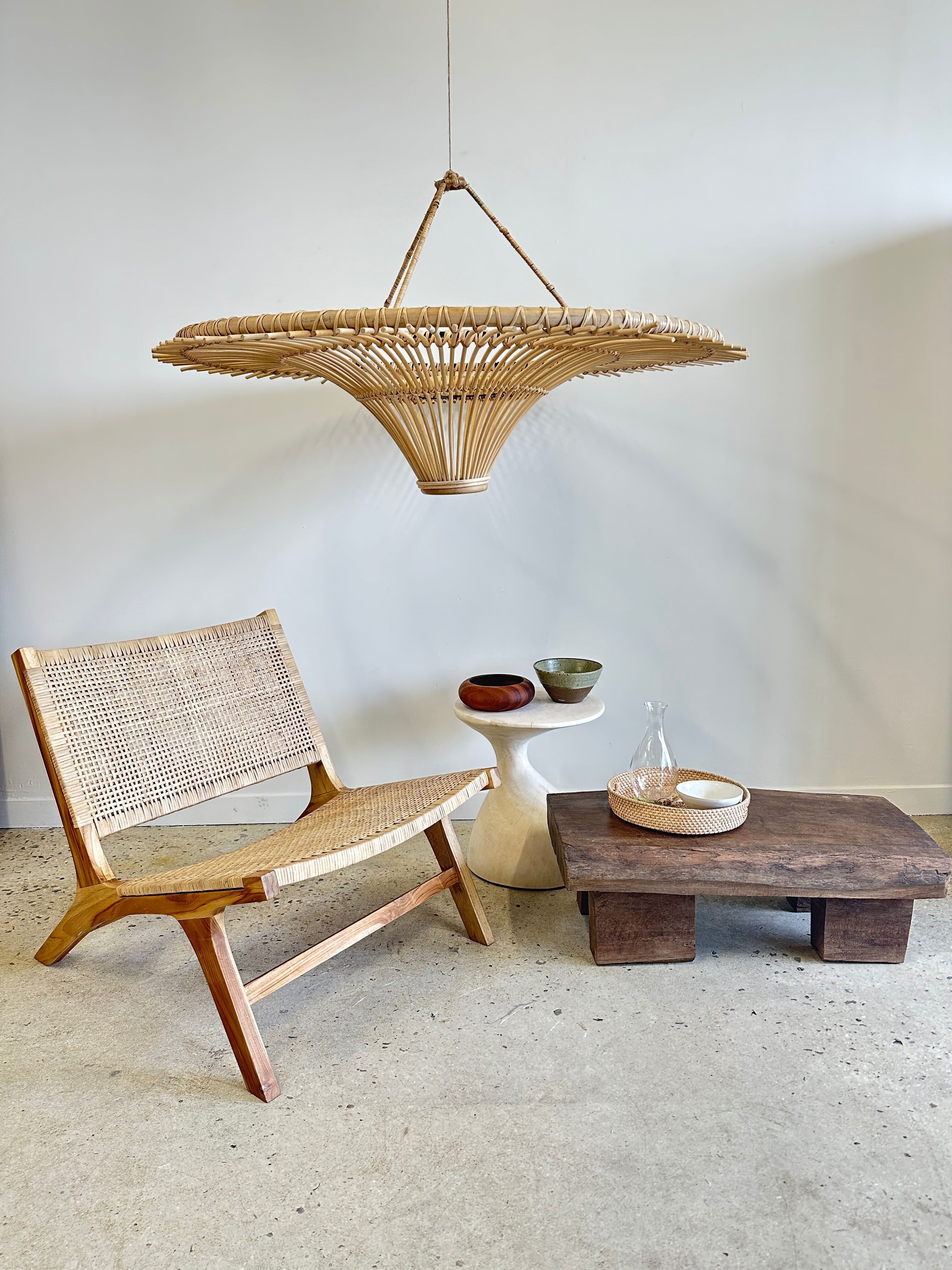 Suspension rattan saucer iron frame D:120 H:60