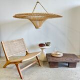 Suspension rattan saucer iron frame D:120 H:60