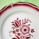 SET of 8 plates dessert Sarreguemines Digoin red flowers