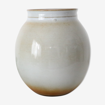Handmade ceramic vase, glazed, brown, vintage