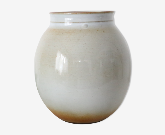 Vase en céramique fait main, vernissé, marron, vintage