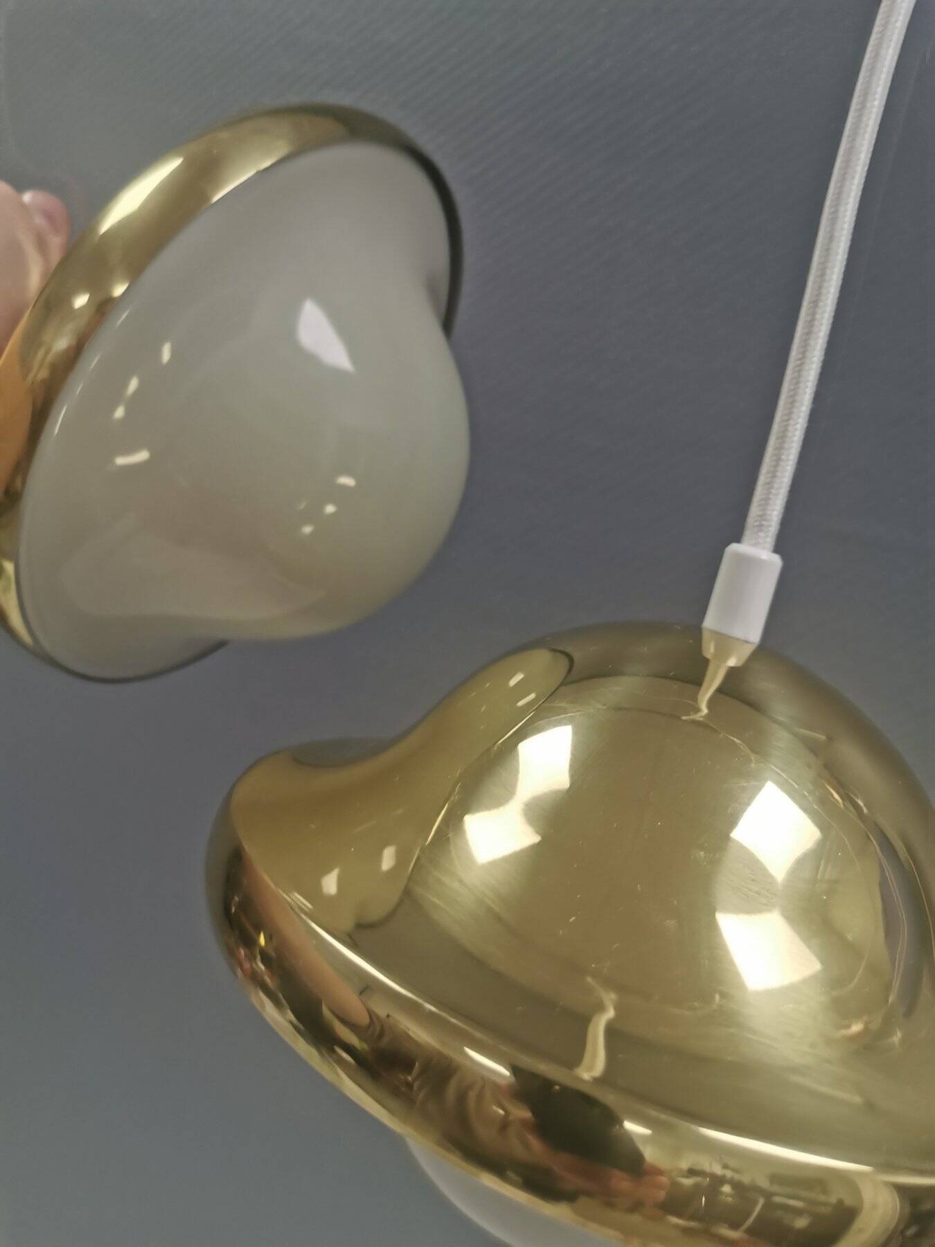 Two very beautiful and original ‘Bubi’ pendant lamps, Denmark, 1960s.
