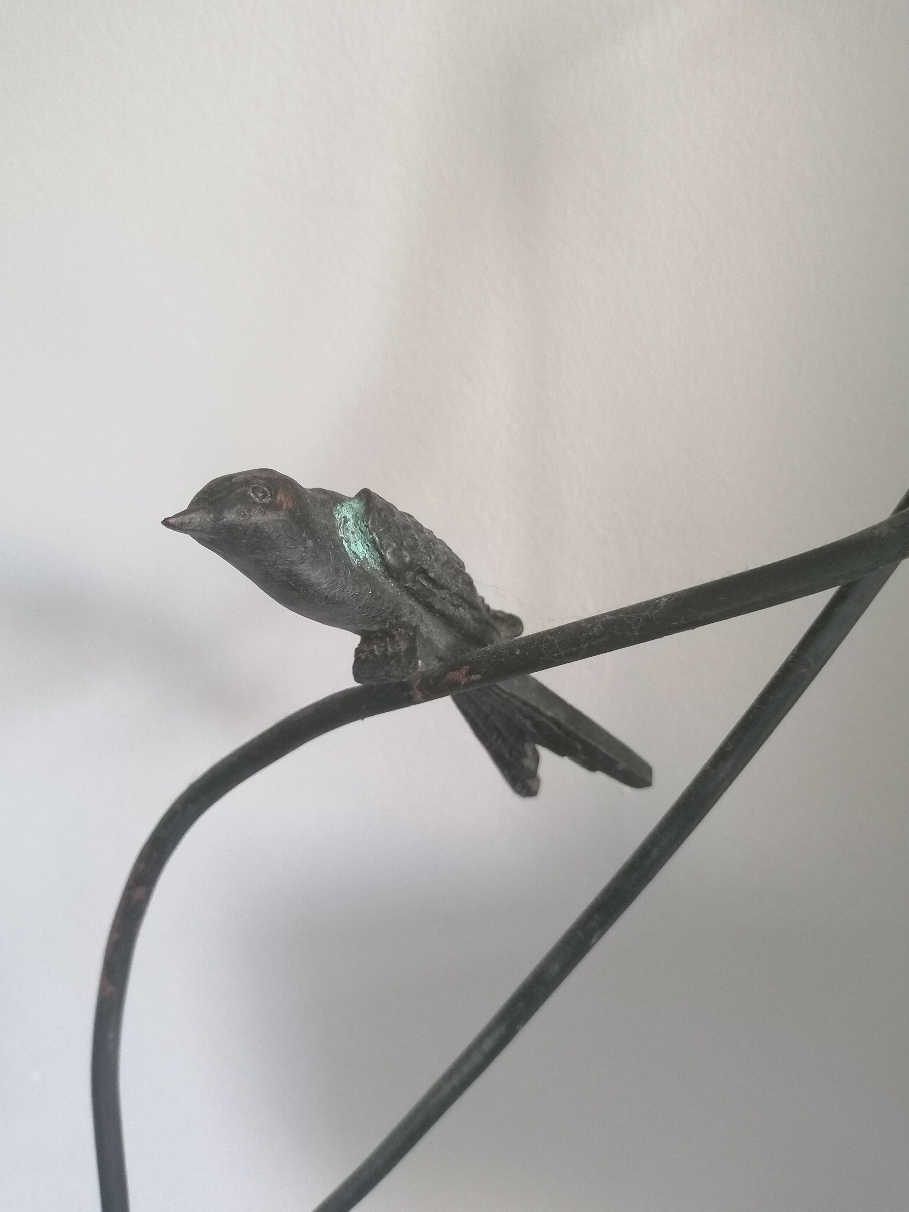 Hirondelle floor lamp by Patrice Gruffaz steel and bronze