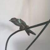 Hirondelle floor lamp by Patrice Gruffaz steel and bronze