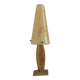 French vintage gold retro resin table lamp with marble effect cone shade.