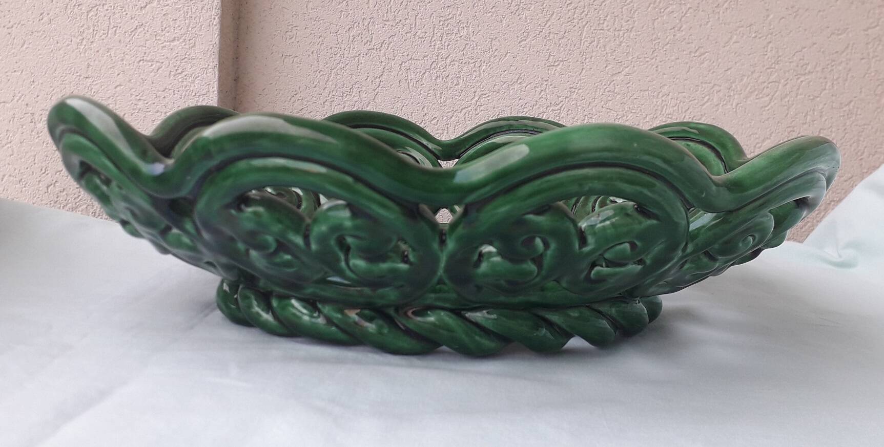 Green ceramic bowl