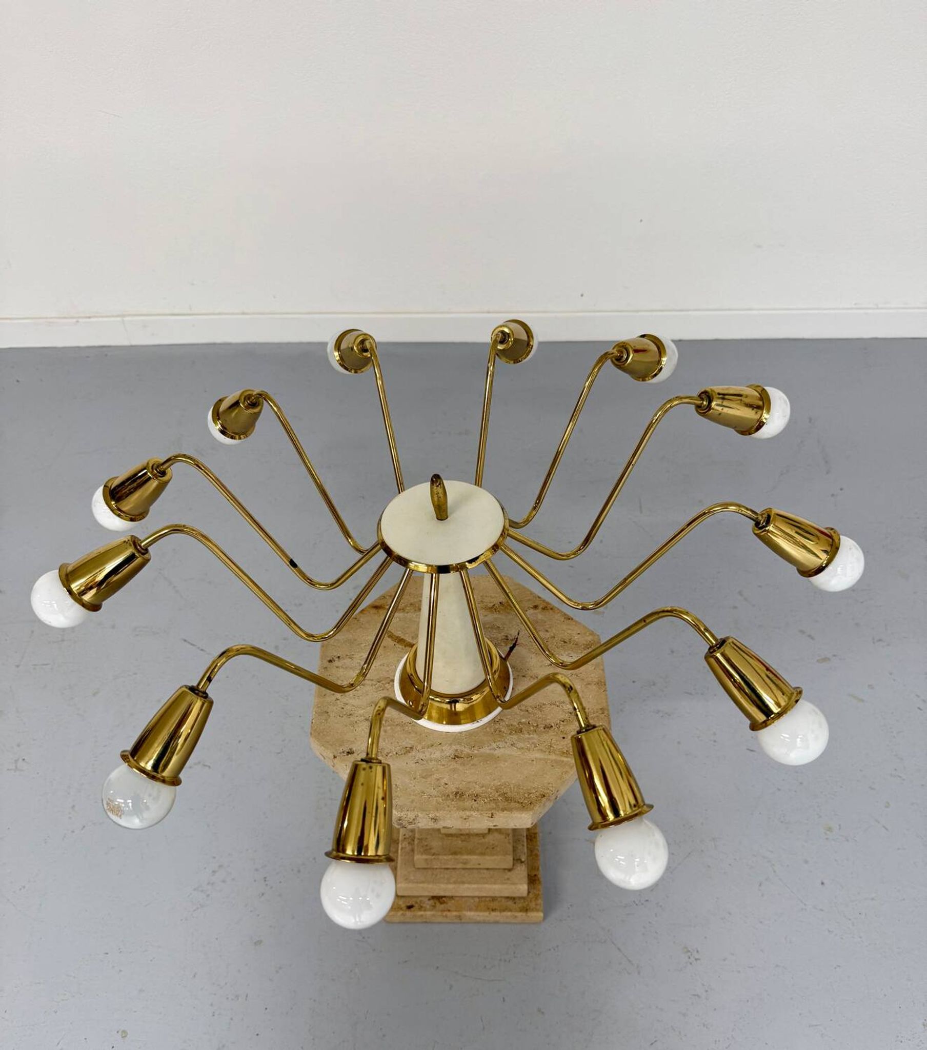 Antique 12-light Sputnik spider pendant lamp from the 60s