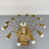 Antique 12-light Sputnik spider pendant lamp from the 60s
