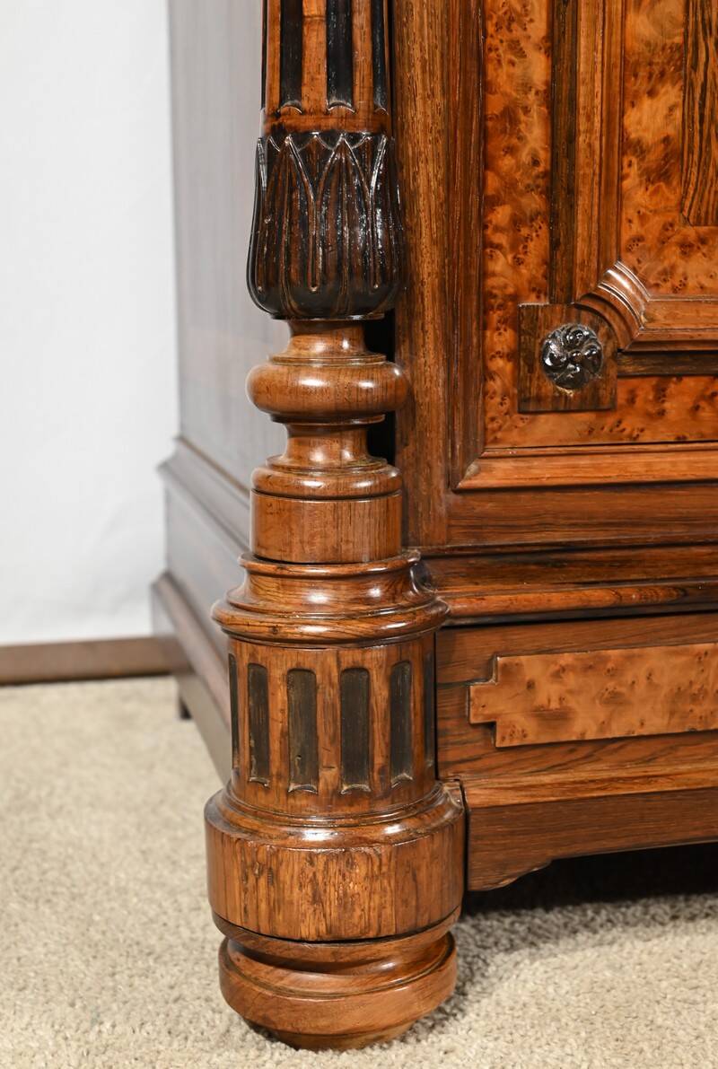 Commode Buffet in Amboyna Burl and Rosewood, Louis XVI style – 2nd Part 19th