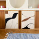 Beige, black, brown diptych design panels.
