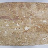 Rectangular Beech Coffee Table by Paolo Buffa with a Pink Travertine Top